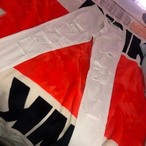 Distressed White Fashion Nova Jeans